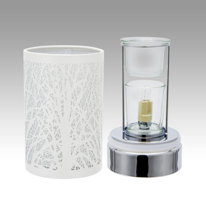 7" touch lamp-Fragrance Wax Melts Warmer -Electric Candle Essential Oil Burner-Metal Forest Table Decor by Peterson Housewares & Artwares