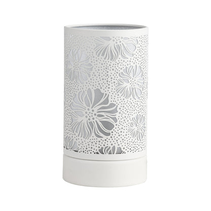 7" Touch lamp/Oil burner/Wax warmer-White Flower by Peterson Housewares & Artwares