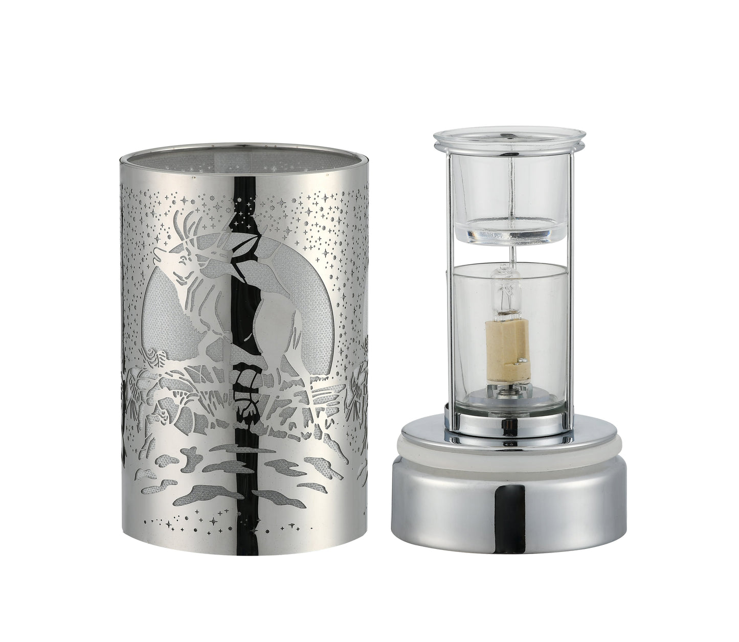 7" Touch lamp/Oil burner/Wax warmer- Silver Elk by Peterson Housewares & Artwares