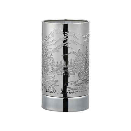 7" Touch lamp/Oil burner/Wax warmer-Silver Mountain Scene by Peterson Housewares & Artwares