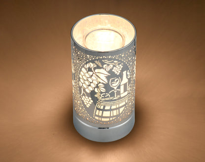 7" Touch lamp/Oil burner/Wax warmer-Silver Wine Time by Peterson Housewares & Artwares