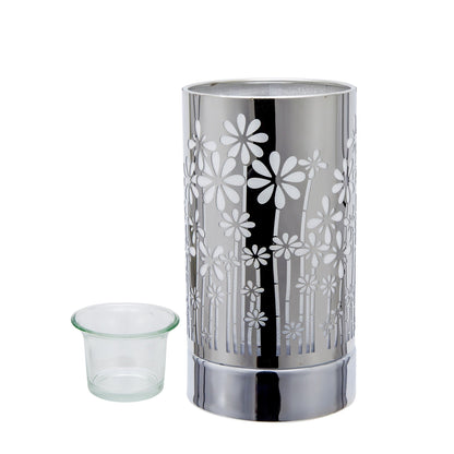 7" touch lamp-Fragrance Wax Melts Warmer -Electric Candle Essential Oil Burner-Metal Silver GardenTable Decor by Peterson Housewares & Artwares