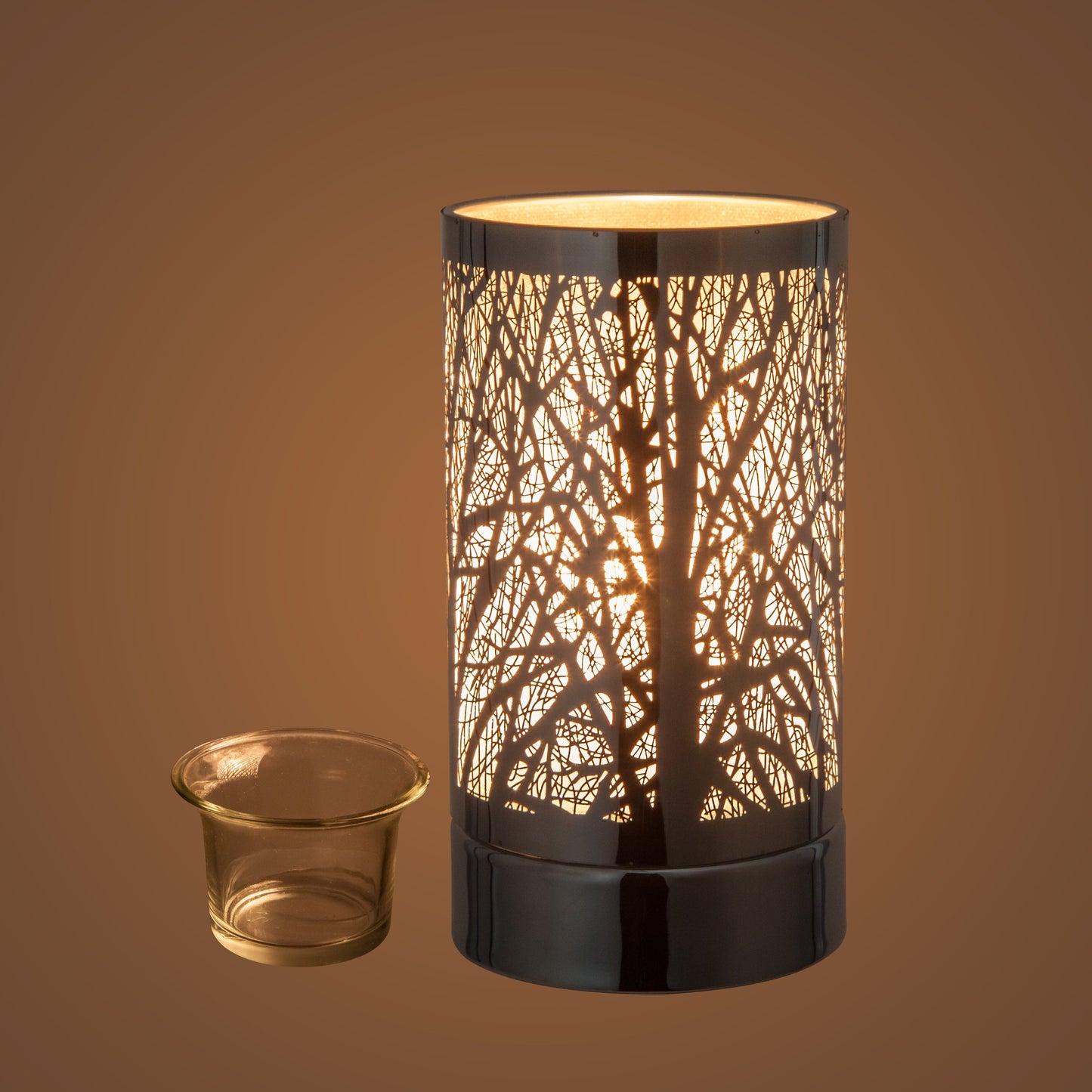 7" touch lamp-Fragrance Wax Melts Warmer -Electric Candle Essential Oil Burner-Metal Forest Table Decor by Peterson Housewares & Artwares