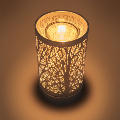 7" touch lamp-Fragrance Wax Melts Warmer -Electric Candle Essential Oil Burner-Metal Forest Table Decor by Peterson Housewares & Artwares