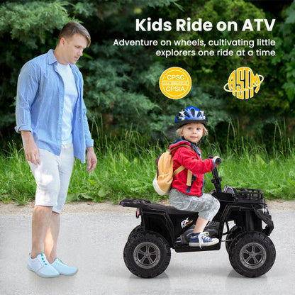 6V Kids Ride On Electric ATV with LED Headlights and MP3 Player-Blue