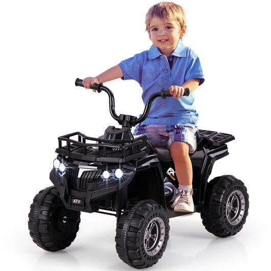 6V Kids Ride On Electric ATV with LED Headlights and MP3 Player-Blue