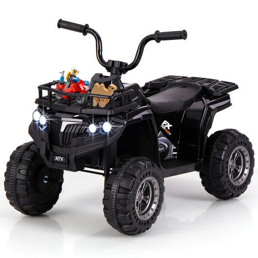 6V Kids Ride On Electric ATV with LED Headlights and MP3 Player-Blue
