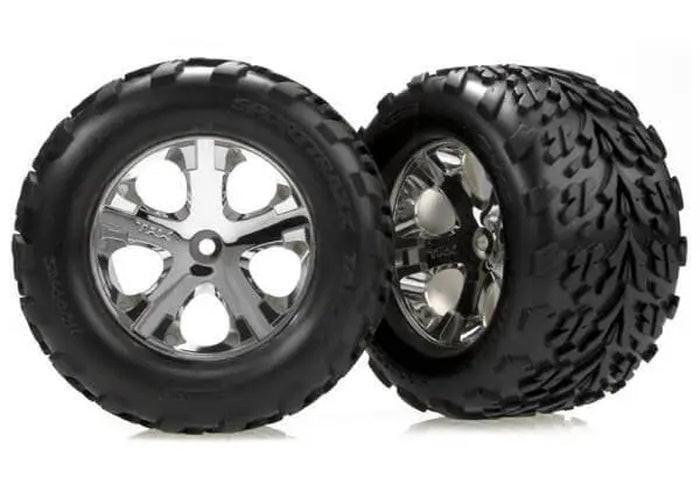 Traxxas TRA3669 Front All-Star Chrome Wheels & Talon Tires