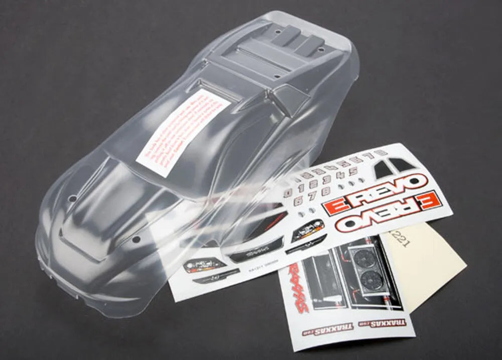 Traxxas TRA7111 - 1/16 E-Revo VXL Pre-Cut Body, Clear & Decals