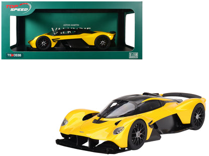 Aston Martin Valkyrie Cosmopolitan Yellow Metallic and Carbon 1/18 Model Car by Top Speed  free shipping USA