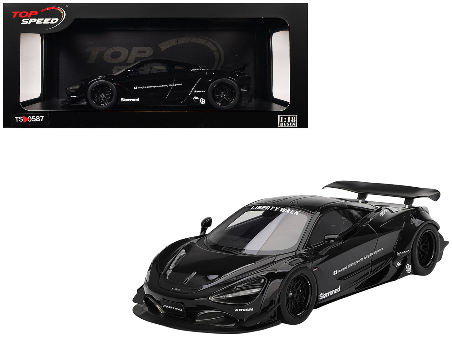 McLaren 720S "LB-Works" Black "Tokyo Auto Salon 2024" 1/18 Model Car by Top Speed  free shipping USA