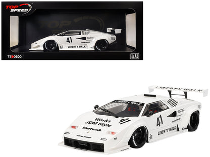 Lamborghini Countach LB-WORKS #41 White "2024 Tokyo Auto Salon" 1/18 Model Car by Top Speed  free shipping USA