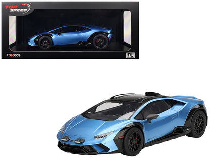 Lamborghini Huracan Sterrato Blu Aegir Blue Metallic with Matt Black Top 1/18 Model Car by Top Speed  free shipping USA