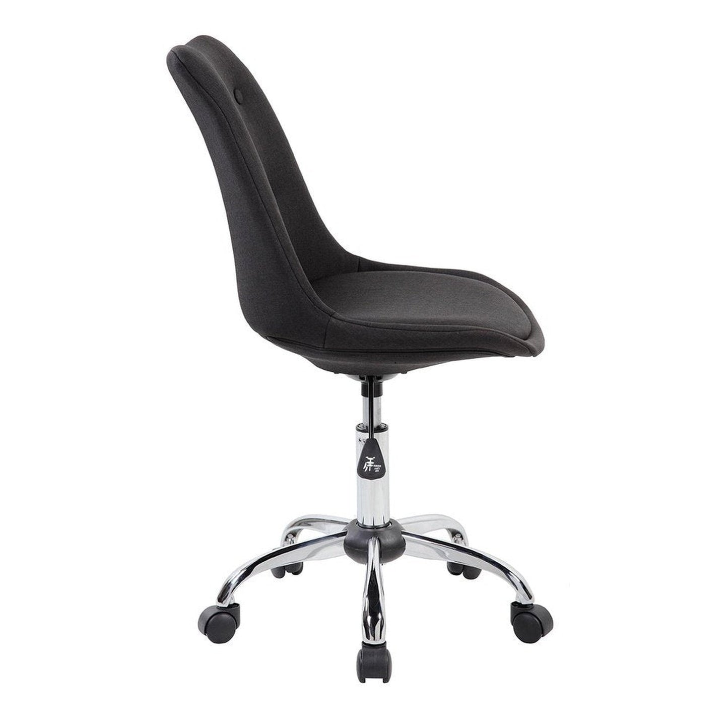 Techni Mobili Armless Task Chair with Buttons, Black by Level Up Desks