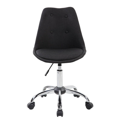 Techni Mobili Armless Task Chair with Buttons, Black by Level Up Desks