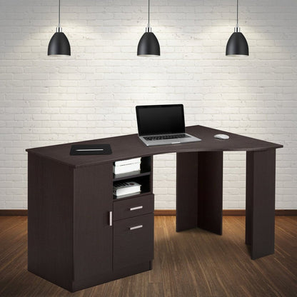 Techni Mobili Classic Office Desk with Storage, Espresso by Level Up Desks