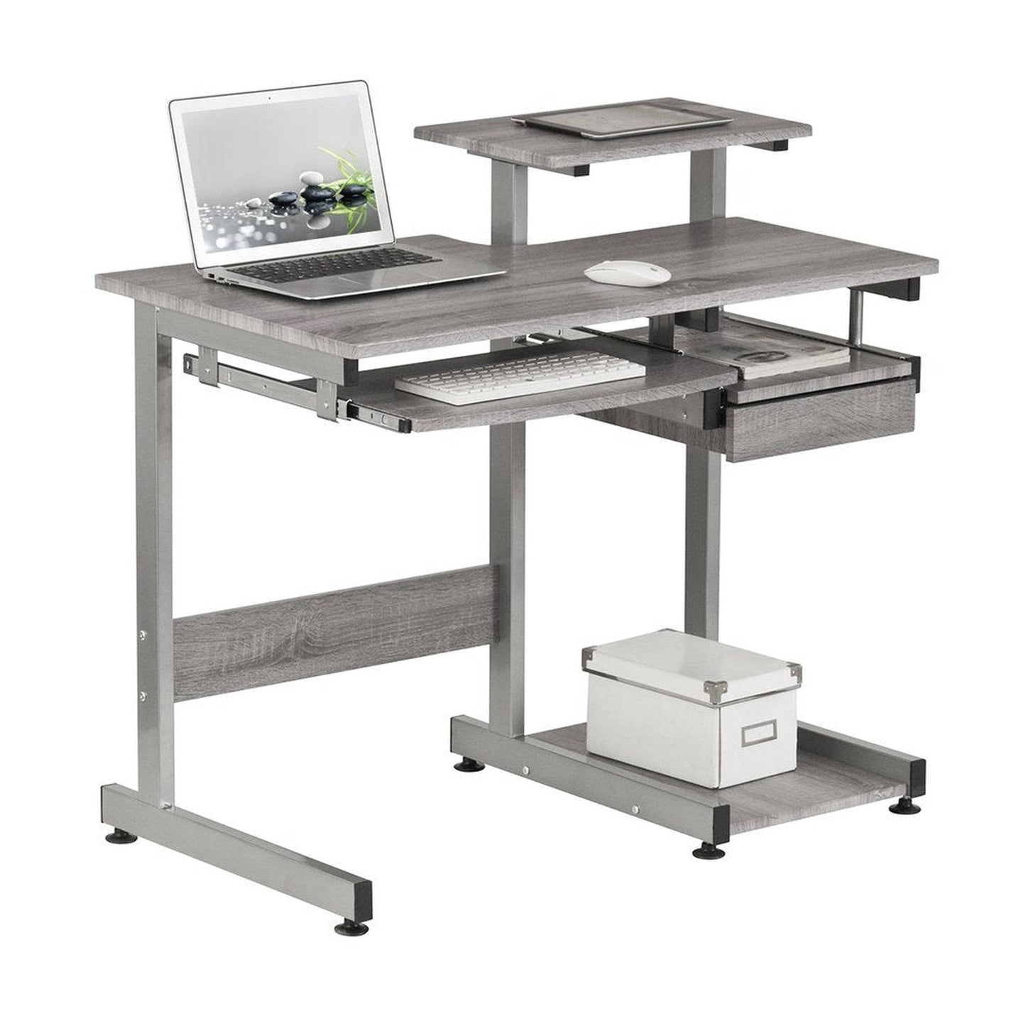 Techni Mobili Complete Computer Workstation Desk, Grey by Level Up Desks