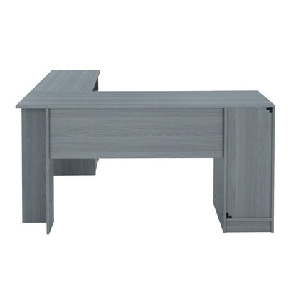 Techni Mobili Functional L-Shape Desk with Storage, Grey by Level Up Desks