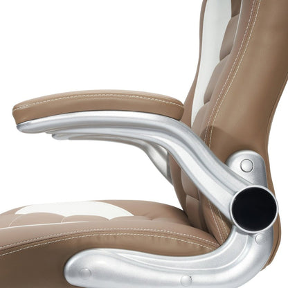 Techni Mobili High Back Executive Sport Race Office Chair with Flip-Up Arms, Camel by Level Up Desks