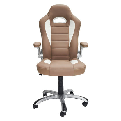 Techni Mobili High Back Executive Sport Race Office Chair with Flip-Up Arms, Camel by Level Up Desks