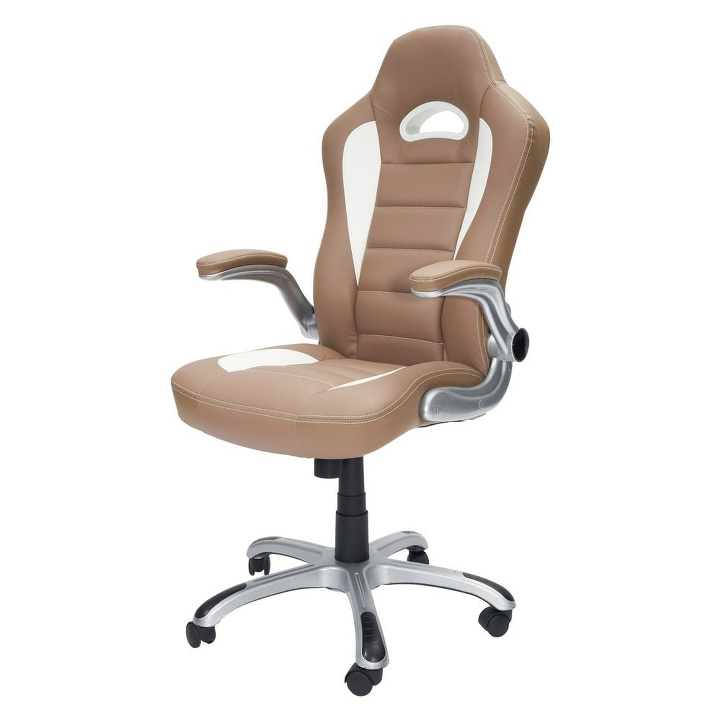Techni Mobili High Back Executive Sport Race Office Chair with Flip-Up Arms, Camel by Level Up Desks