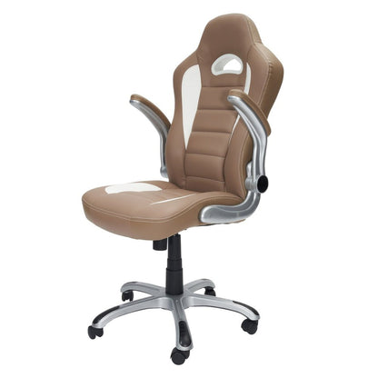 Techni Mobili High Back Executive Sport Race Office Chair with Flip-Up Arms, Camel by Level Up Desks