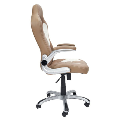 Techni Mobili High Back Executive Sport Race Office Chair with Flip-Up Arms, Camel by Level Up Desks