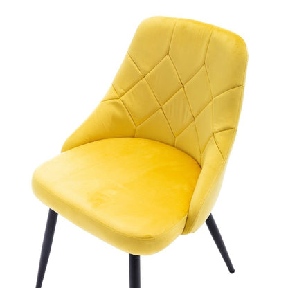 Techni Mobili Modern Contemporary Gold Tufted Velvet Chair (Set of 2) by Level Up Desks