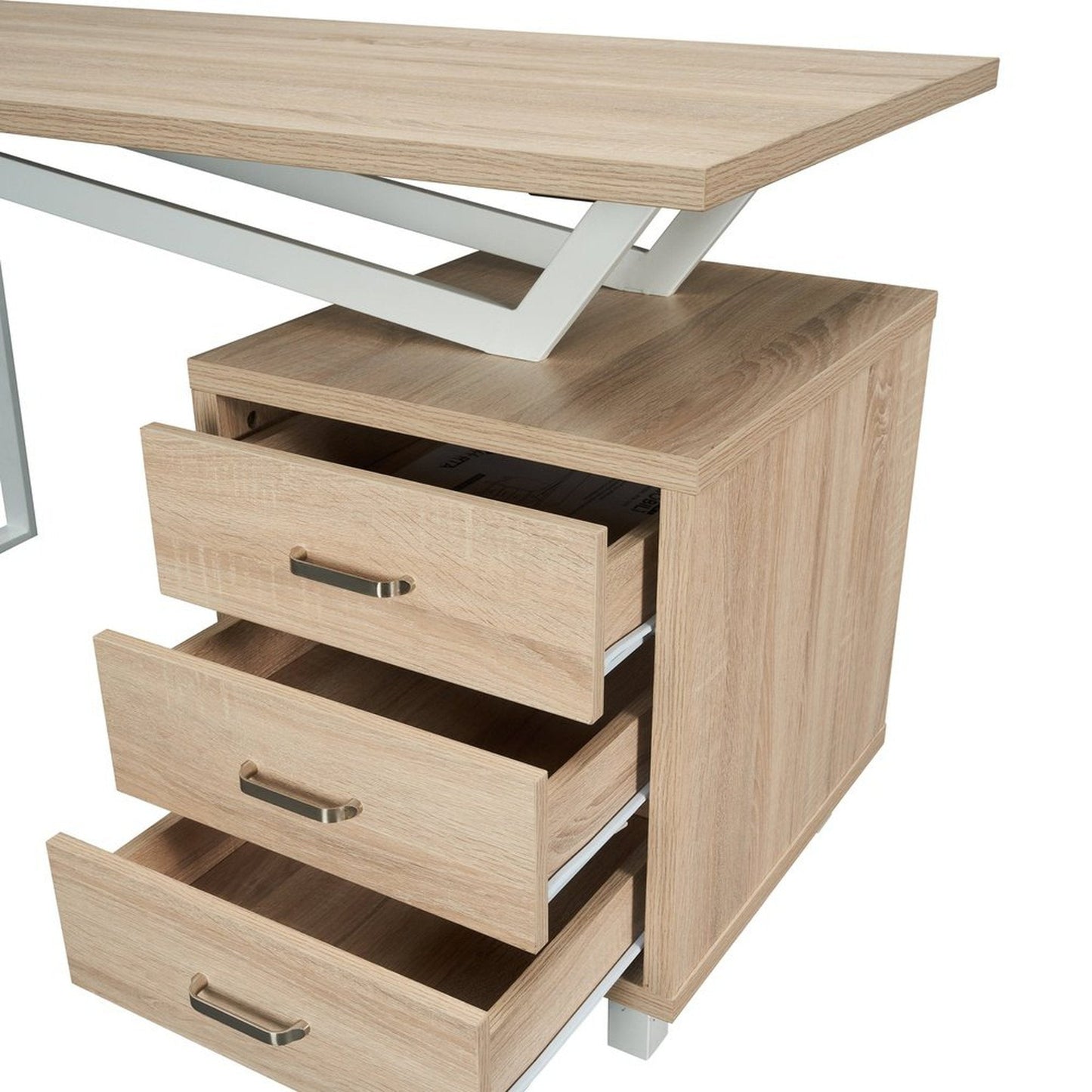 Techni Mobili Modern Design Computer Desk with Storage, Sand by Level Up Desks
