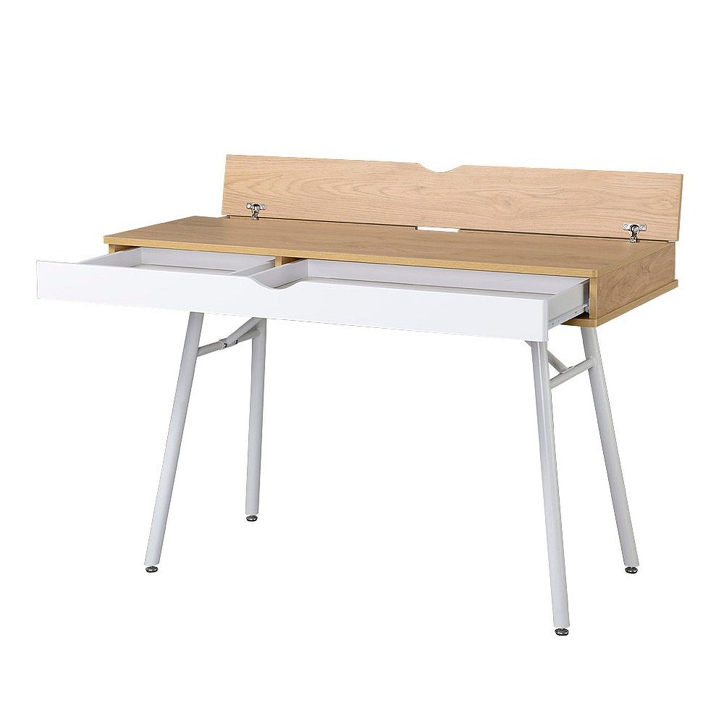 Techni Mobili Modern Multi Storage Computer Desk with Storage, Pine by Level Up Desks