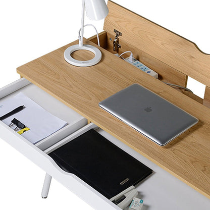 Techni Mobili Modern Multi Storage Computer Desk with Storage, Pine by Level Up Desks