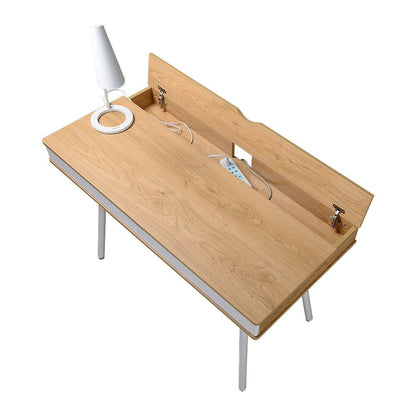 Techni Mobili Modern Multi Storage Computer Desk with Storage, Pine by Level Up Desks