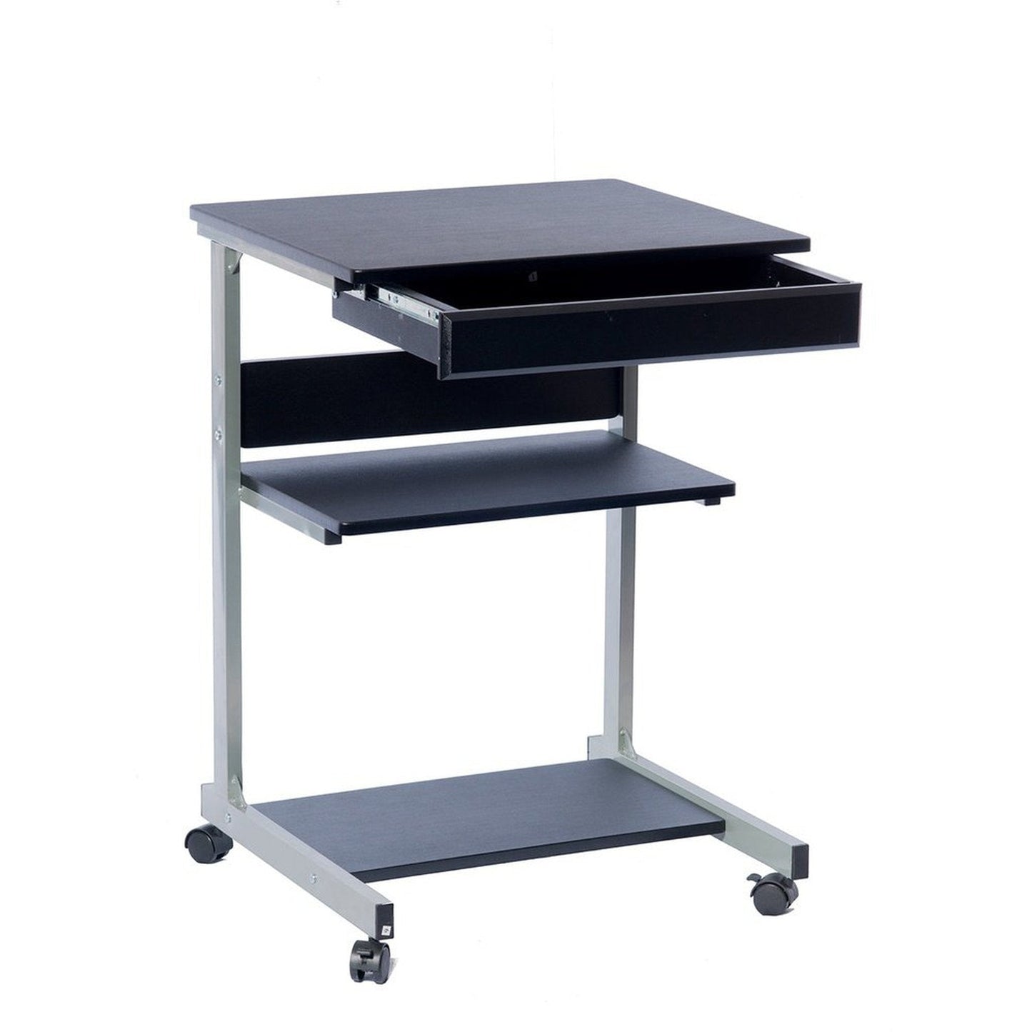 Techni Mobili Rolling Laptop Cart with Storage, Graphite by Level Up Desks