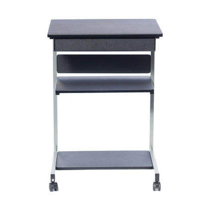 Techni Mobili Rolling Laptop Cart with Storage, Graphite by Level Up Desks