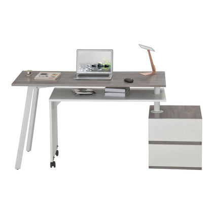 Techni Mobili Rotating Multi-Positional Modern Desk, Grey by Level Up Desks
