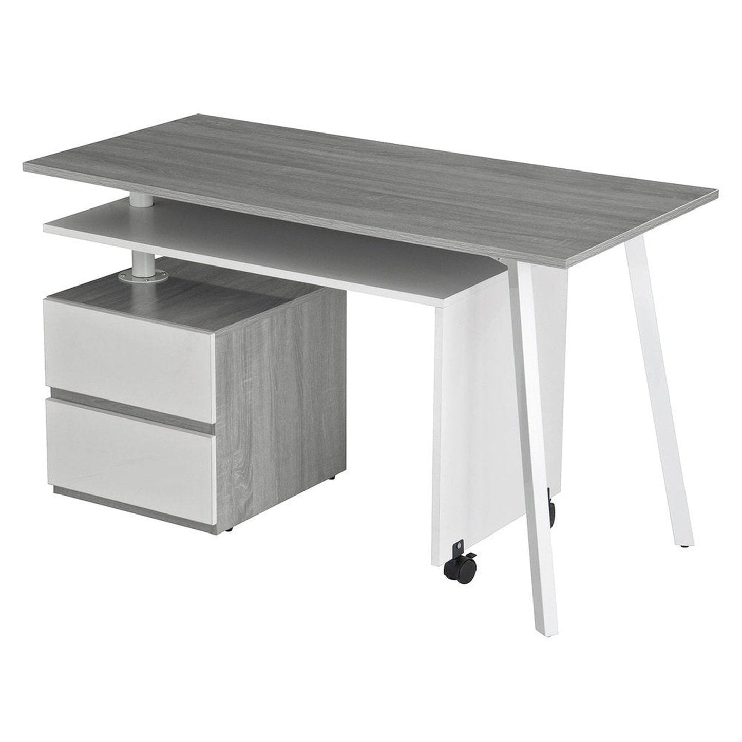 Techni Mobili Rotating Multi-Positional Modern Desk, Grey by Level Up Desks