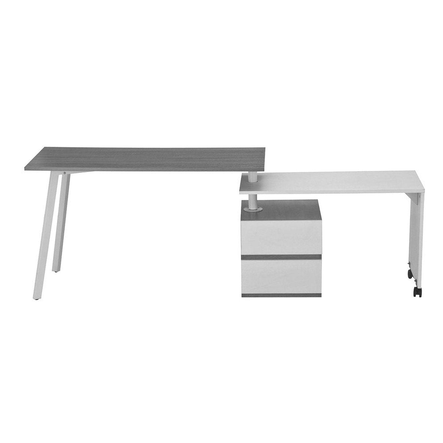Techni Mobili Rotating Multi-Positional Modern Desk, Grey by Level Up Desks