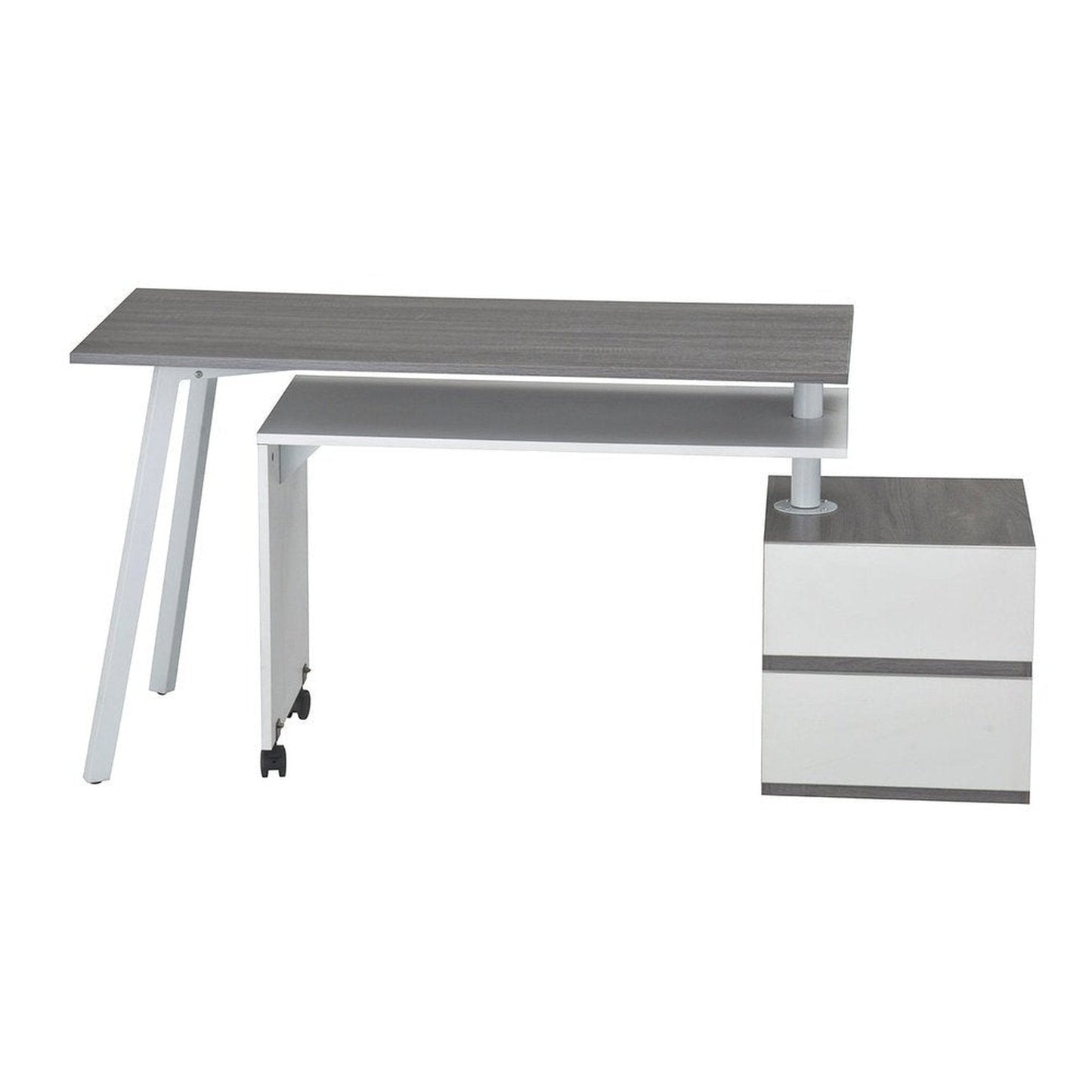 Techni Mobili Rotating Multi-Positional Modern Desk, Grey by Level Up Desks