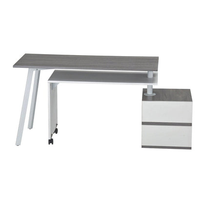 Techni Mobili Rotating Multi-Positional Modern Desk, Grey by Level Up Desks