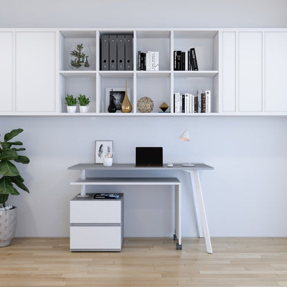 Techni Mobili Rotating Multi-Positional Modern Desk, Grey by Level Up Desks