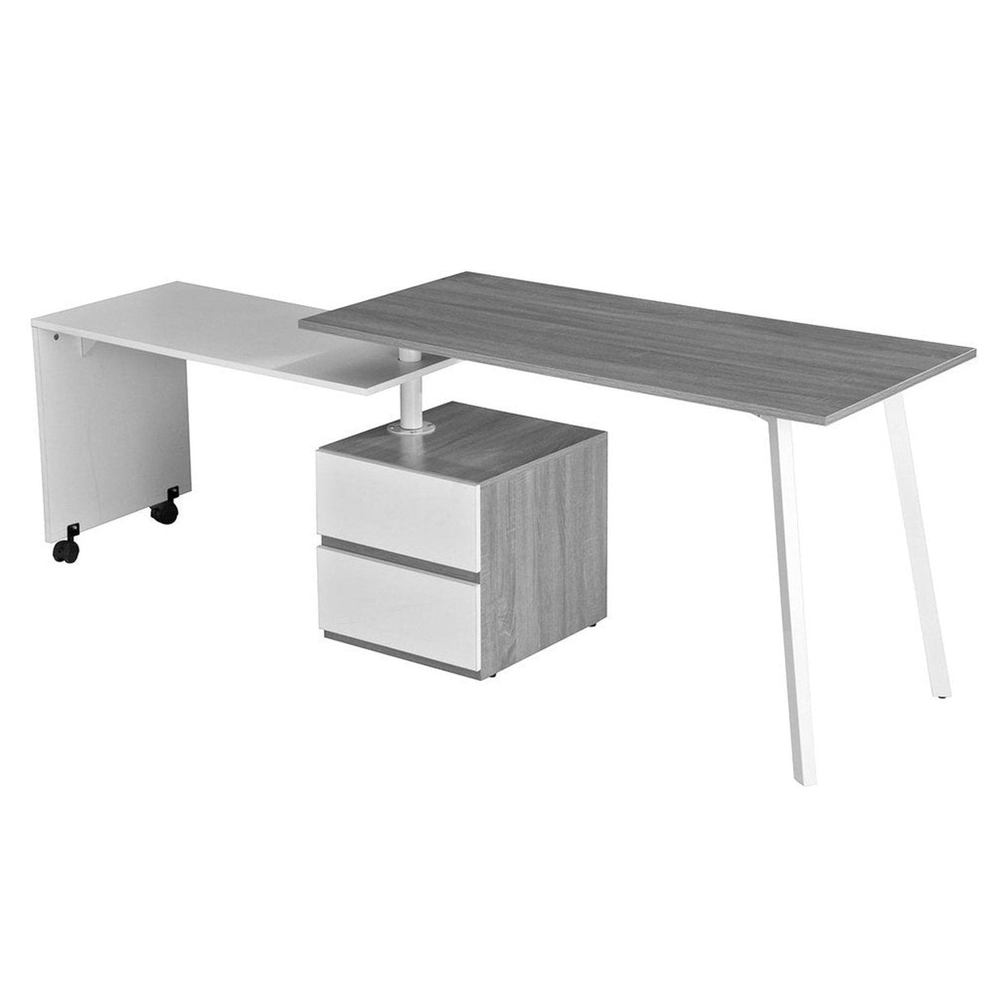 Techni Mobili Rotating Multi-Positional Modern Desk, Grey by Level Up Desks