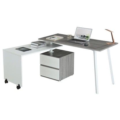 Techni Mobili Rotating Multi-Positional Modern Desk, Grey by Level Up Desks
