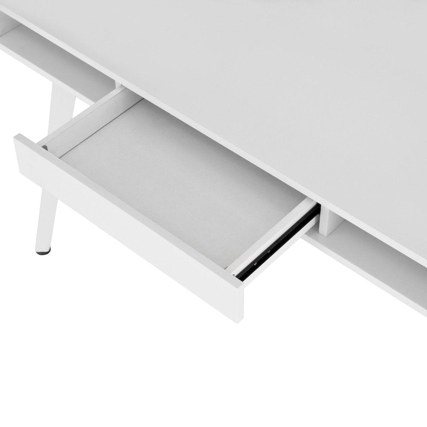 Techni Mobili Study Computer Desk with Storage & Magnetic Dry Erase White Board, White by Level Up Desks