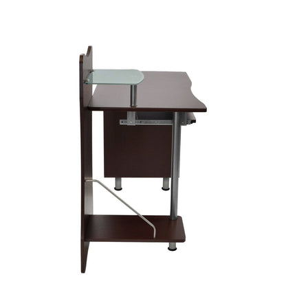 Techni Mobili Stylish Computer Desk with Storage, Chocolate by Level Up Desks
