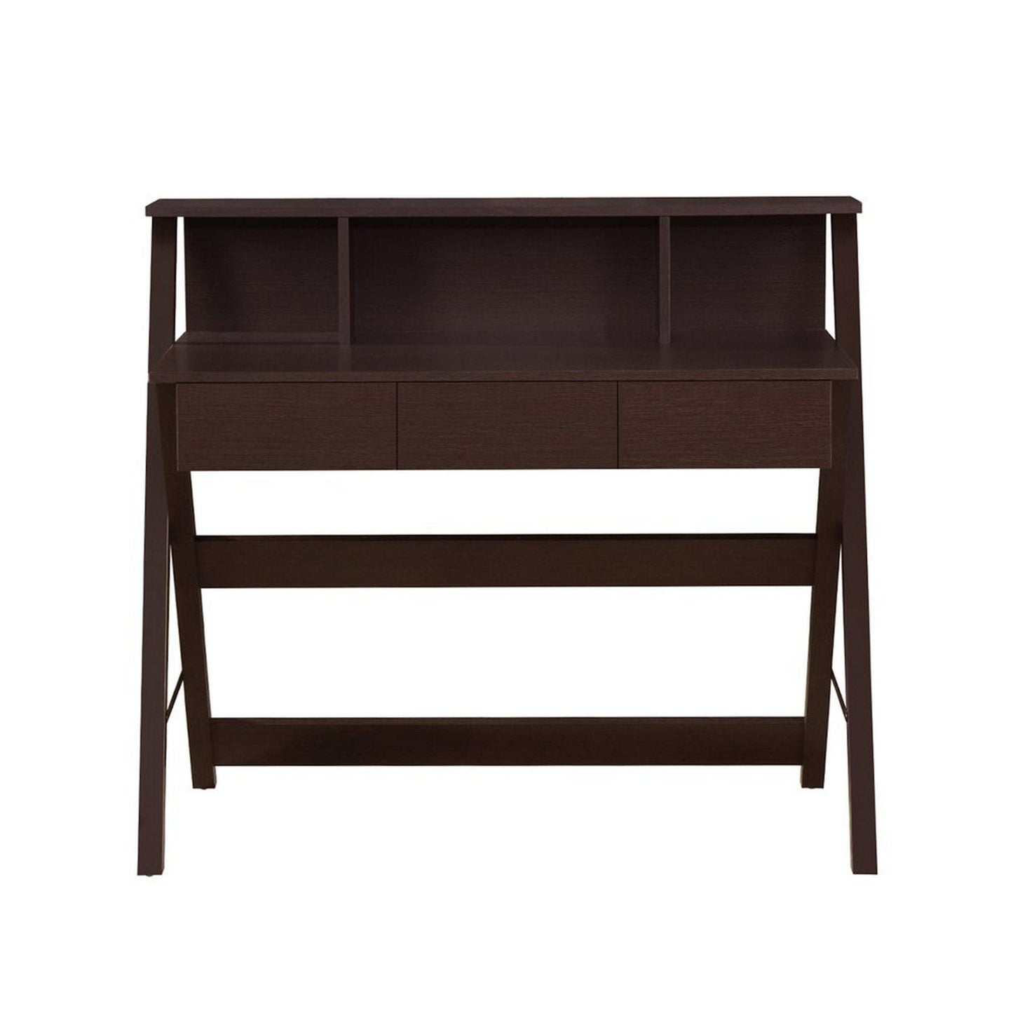 Techni Mobili Writing Desk with Storage, Wenge by Level Up Desks