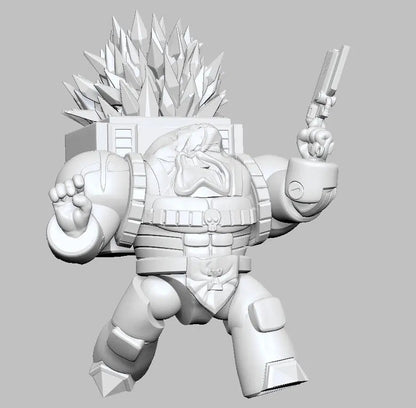 Terry the Psycho Warrior by 3DArtGuy 32mm scale, 50mm, Miniature War Gaming Figure, Grim Dark, Space, Proxy, Space King