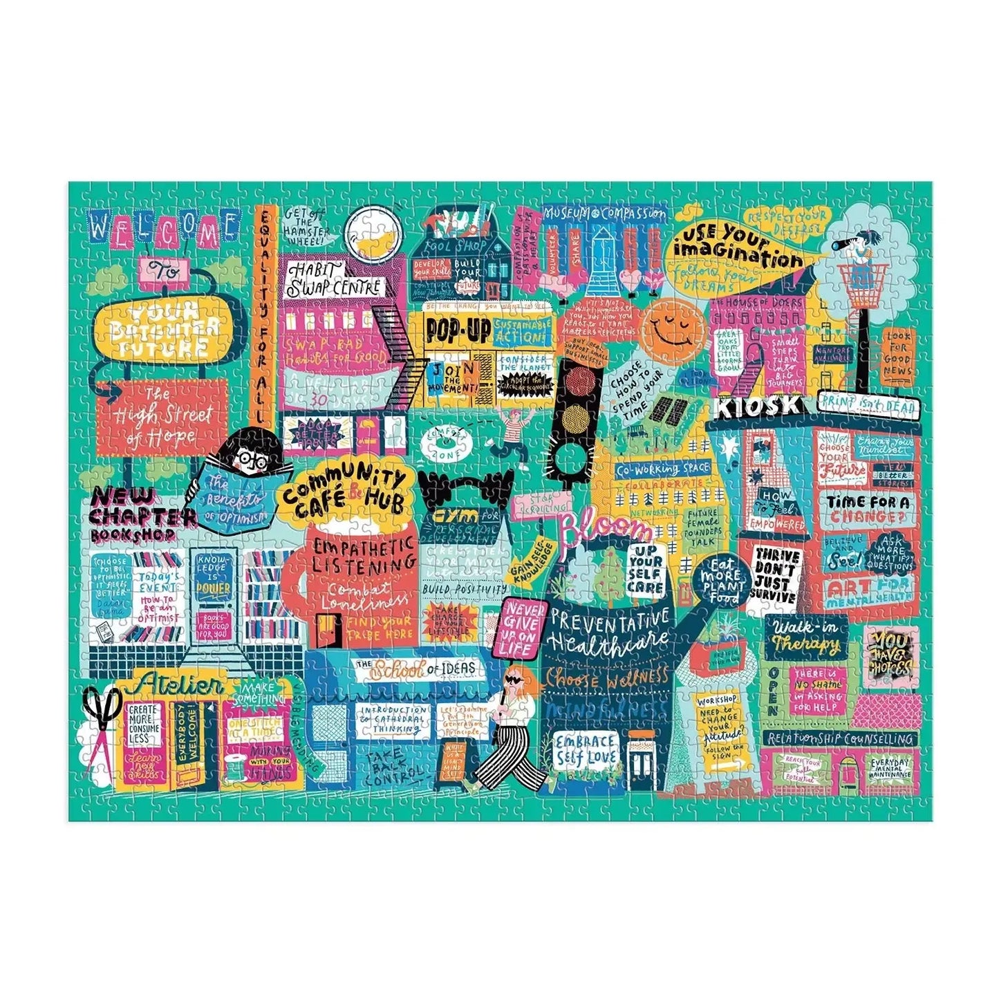 The High Street of Hope 1000 Piece "Multi-Puzzle" Jigsaw Puzzle Galison