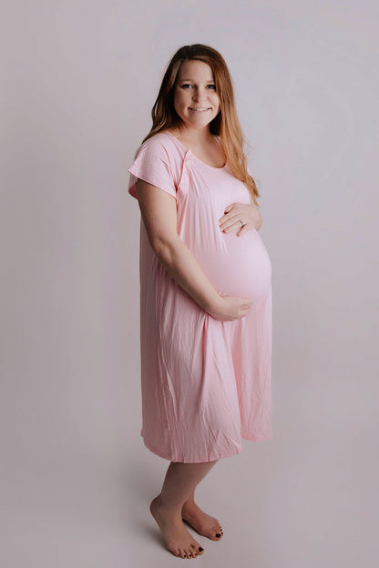 Light Pink Labor and Delivery Nursing Hospital Gown by Three Little Tots