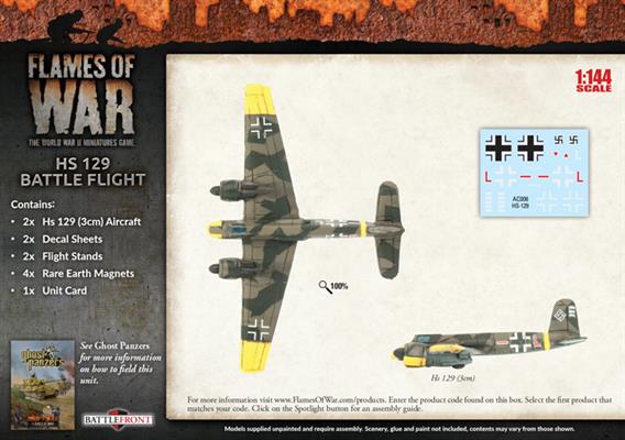 Flames of War: German HS 129 Battle Flight (Mid War)
