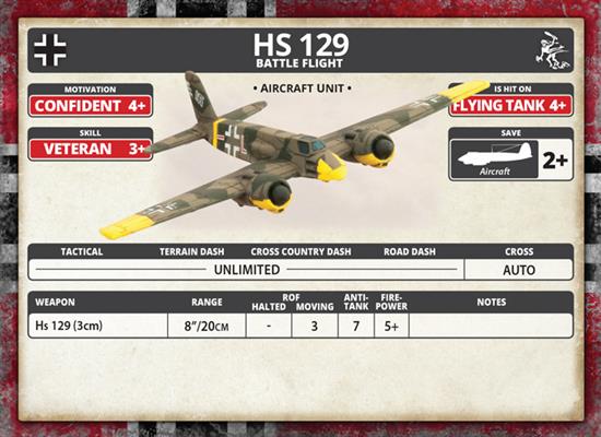 Flames of War: German HS 129 Battle Flight (Mid War)